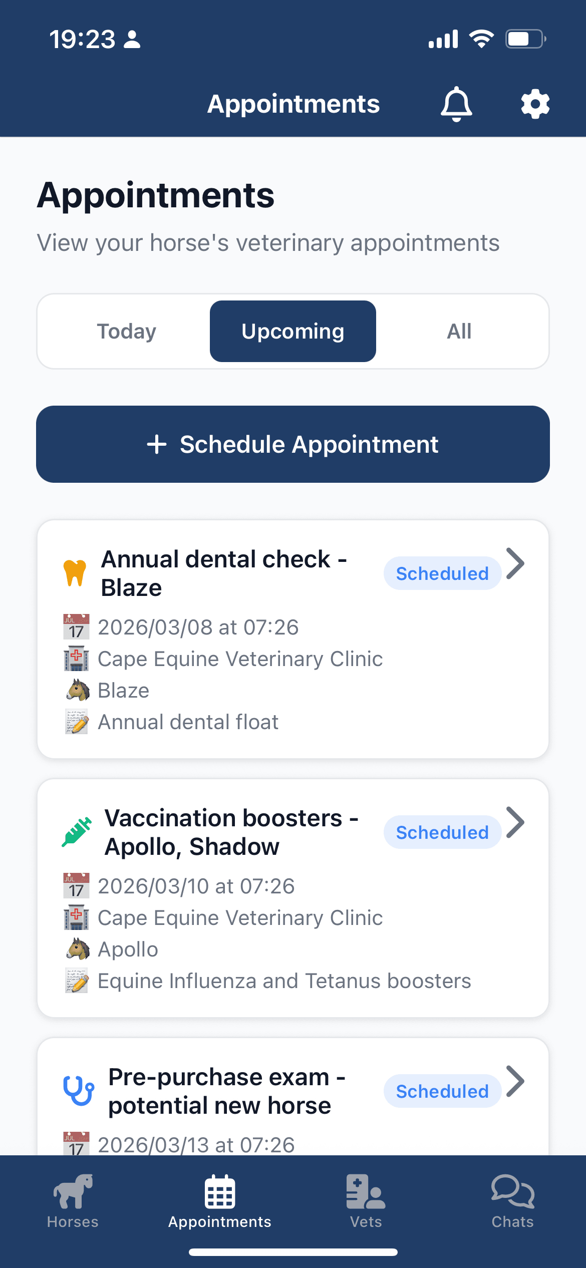 Appointments and calendar