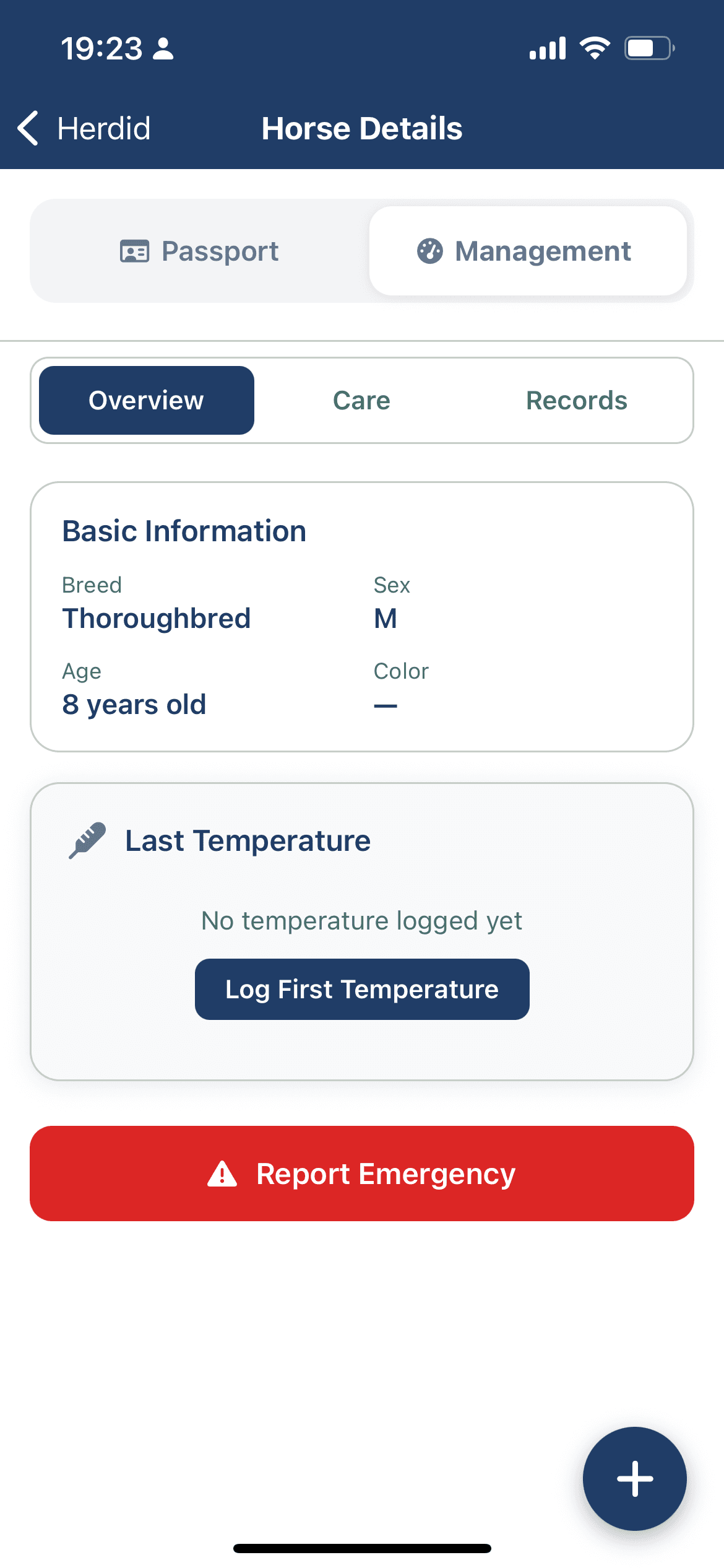 HerdID stable management dashboard overview