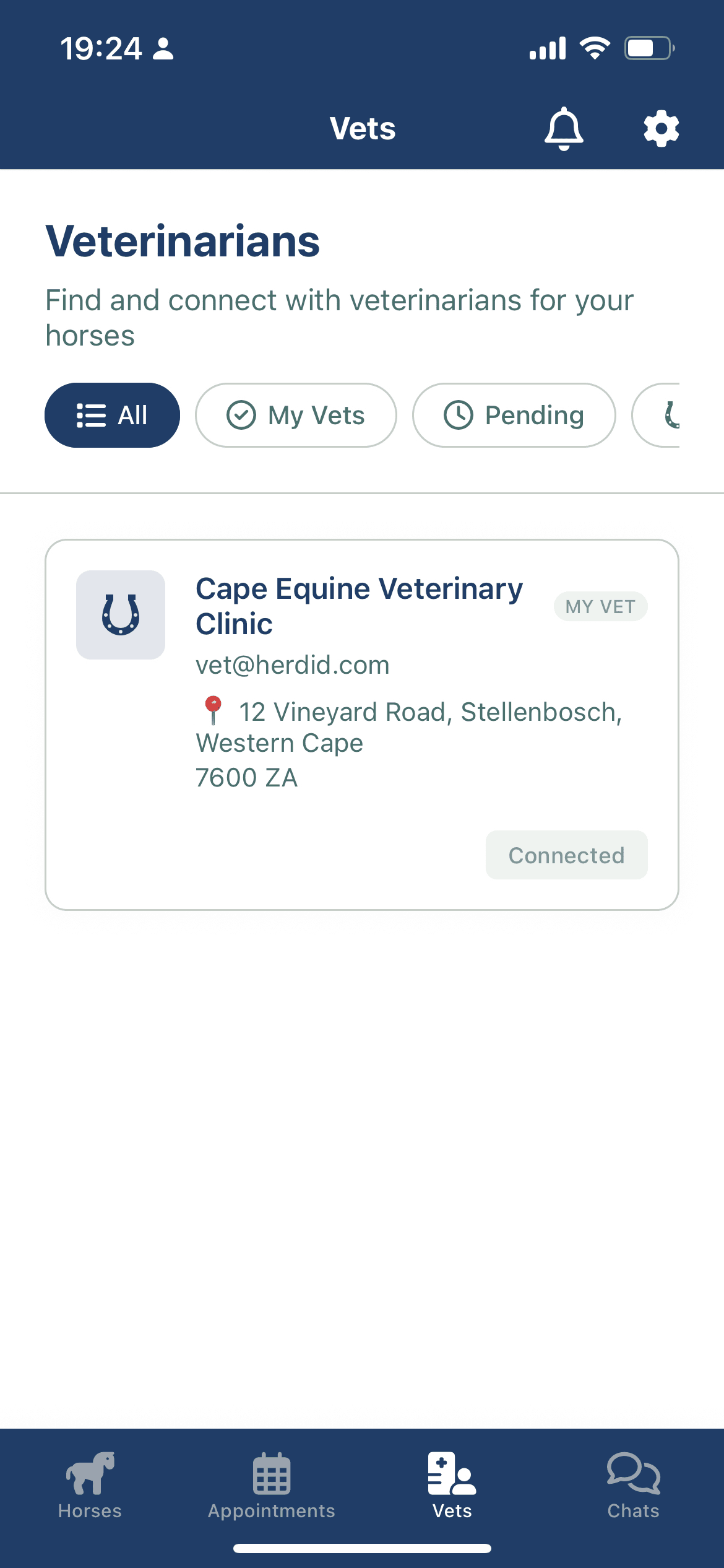 HerdID vet dashboard showing clinical records and SOAP notes